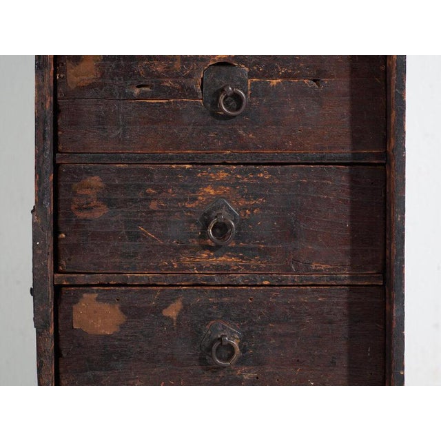Brown Antique Japanese Filing Cabinet For Sale - Image 8 of 14