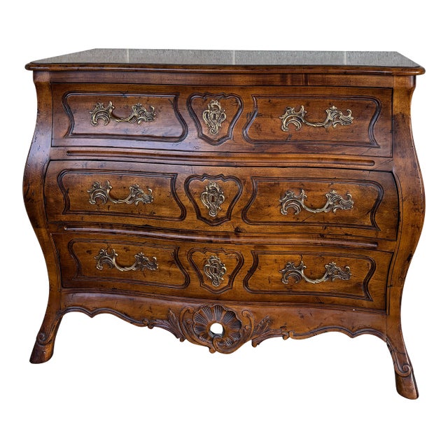 Henredon Villandry Bombay Walnut Bachelor Chest & Mirror For Sale