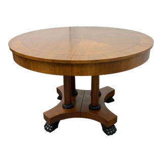 Baker Furniture Neoclassical Cherry Wood Extension Dining Table For Sale