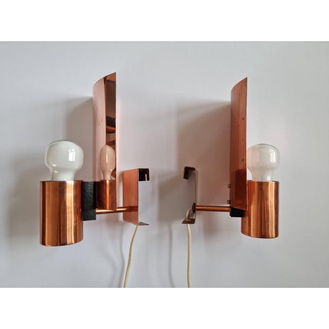 Mid-Century Copper Wall Lamps, Denmark, 1968, Set of 2 For Sale - Image 15 of 18