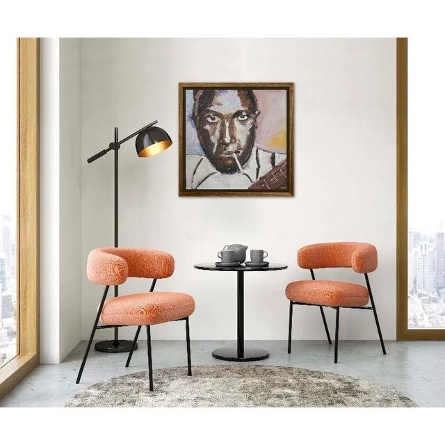 Textile Modern Portraiture, Robert Johnson in Oil For Sale - Image 7 of 8