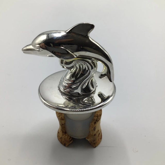 Silver Dolphin Bottle Opener and Bottle Stopper by International Silver Company- Two Piece For Sale - Image 8 of 12