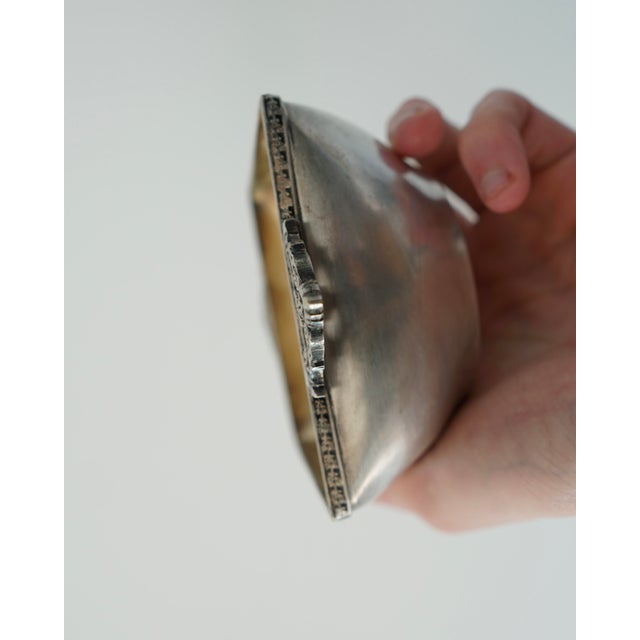 1930s Art Deco Square Pocket Ashtray in Silver Metal from Km, 1930s For Sale - Image 5 of 18