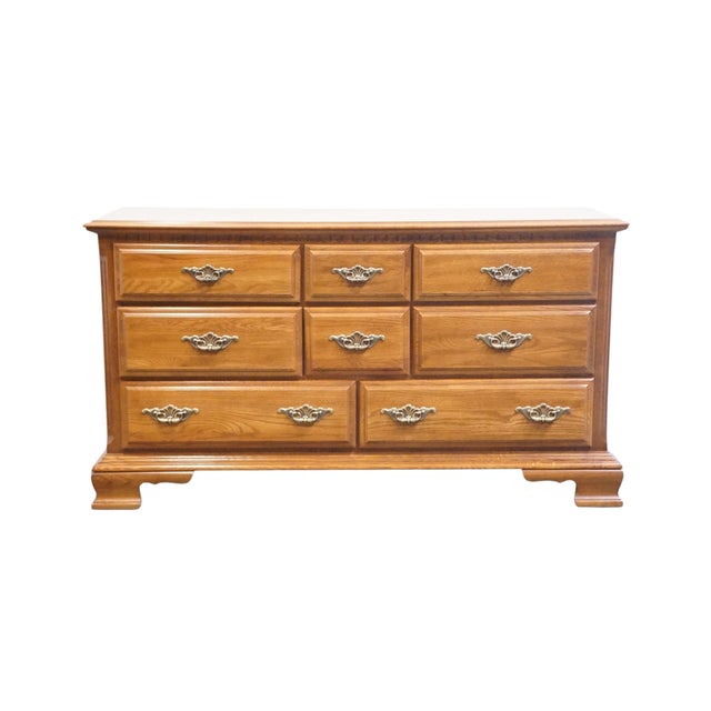 French Country Sumter Cabinet Co. Sterling Oak Collection Country French 60" Triple Dresser 1860-993 For Sale - Image 3 of 13