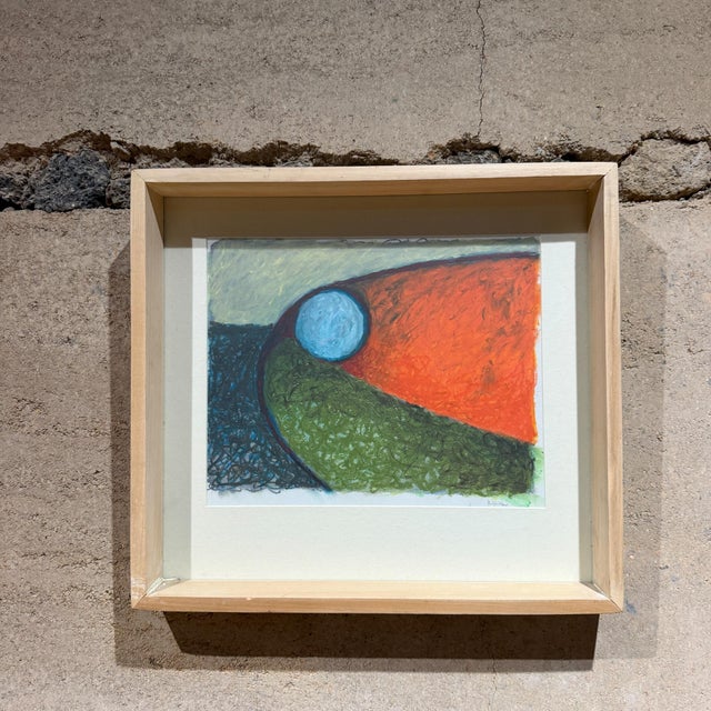 Red 1960s Cubist Art Form Abstract Painting Style Paul Klee For Sale - Image 8 of 8