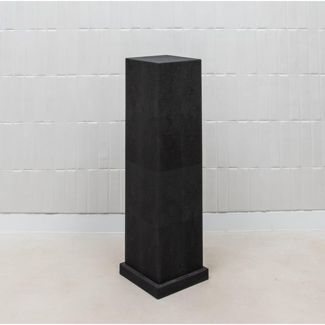 Pair of Modern Classic Columns in Black Shagreen by R&y Augousti For Sale - Image 10 of 11