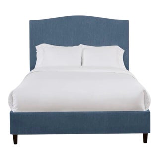 Hazel California King Bedframe, Navy Linen For Sale