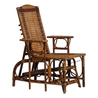 19th Century Tan Bamboo Lounge Chairs For Sale