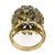 Metal 10k Yellow Gold Blue Topaz Cluster Ball Cocktail Ring Vintage For Sale - Image 7 of 7