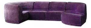 Modular Velvet Sofa from Roche Bobois, France, 1970s, Set of 5