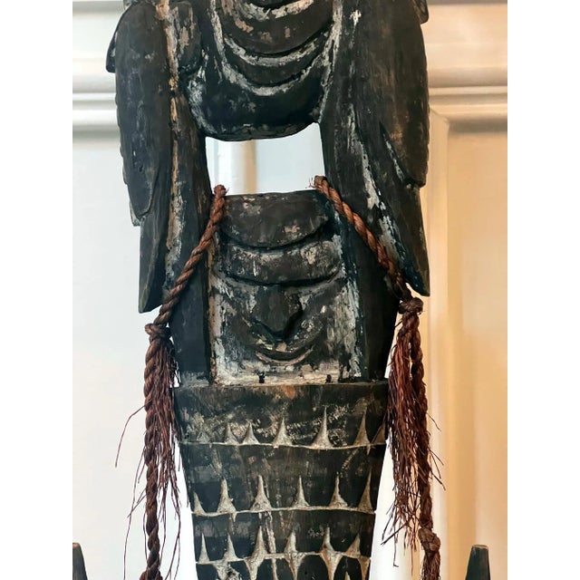 Black Carved Wood Hook Figure Papua New Guinea For Sale - Image 8 of 13