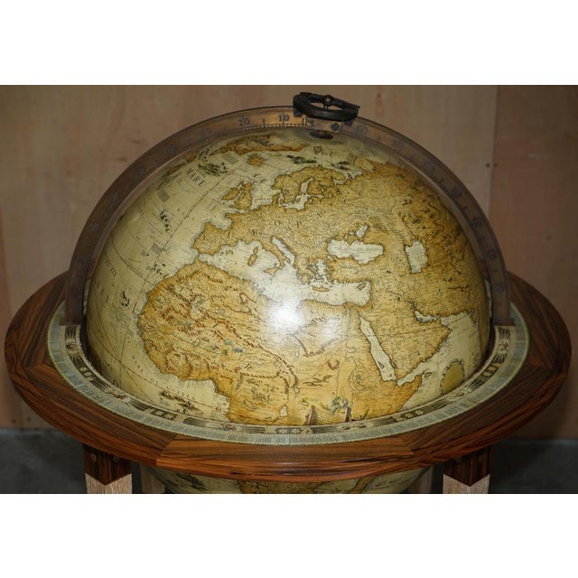 Absolutely stunning one of a kind, custom made 2011, extra large, Gosling London floor standing globe with Satinwood &...