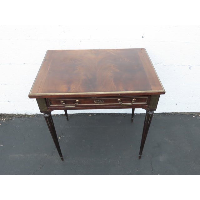 French Late 1800s Small Flame Mahogany Desk 6427 For Sale - Image 13 of 18