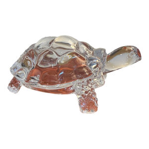 Crystal Clear Glass Tortoise Sculpture