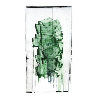 Contemporary Abstract Acrylic on Hahnemühle Paper Painting "Mad Green 9" by Emma Godebska For Sale