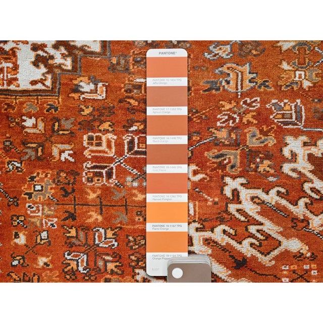 1960s 1960 Orange Vintage Persian Rug For Sale - Image 5 of 12