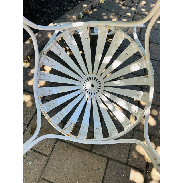 1920s Francois Carre Metal Garden Chair Sunburst For Sale - Image 9 of 10