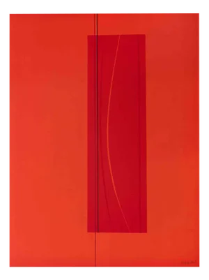Lorenzo Indrimi, Red Six, Lithograph, 1970s