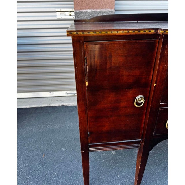 Traditional Northern Furniture Company Hepplewhite-Style Sideboard With Ring Pulls & Decorative Banding For Sale - Image 3 of 10
