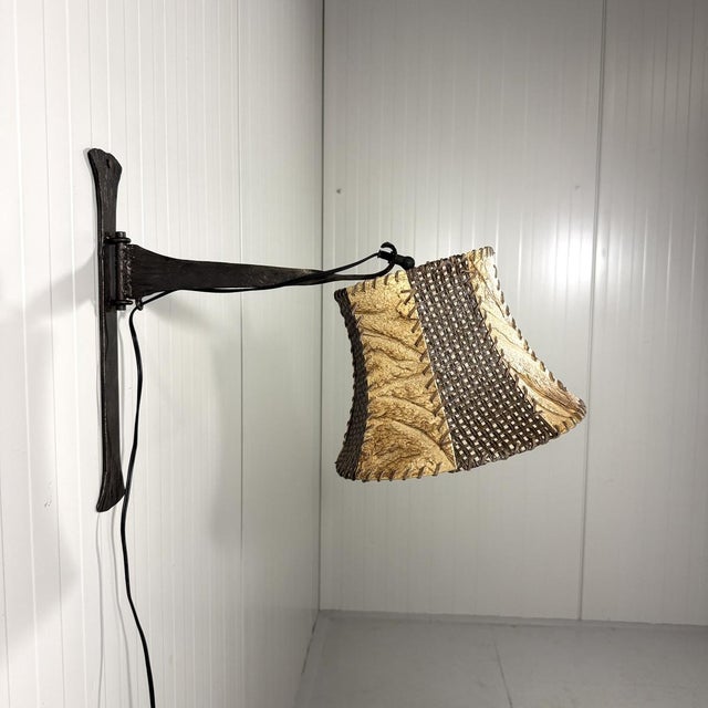 Brutalist Wrought Iron Wall Lamp, 1970s For Sale - Image 15 of 15