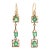 60s Vintage Emerald Drop Earrings 14k Yellow Gold Estate Heirloom Jewelry, A Pair For Sale