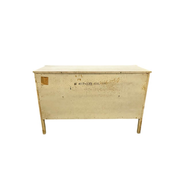 Vintage Henry Link Cream Colored Faux Bamboo Six Drawer Dresser For Sale - Image 11 of 15