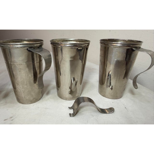 Silver 5 Vintage Landers Frary & Clark Universal Silver Plated Travel Nesting Camp Cups For Sale - Image 8 of 12