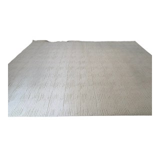 Rh Restoration Hardare Meryem Hand-Knotted Wool Rug — 10' × 14' Ivory | New Zealand Wool | High-Low Textural Pile For Sale