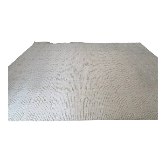 Rh Restoration Hardare Meryem Hand-Knotted Wool Rug — 10' × 14' Ivory | New Zealand Wool | High-Low Textural Pile For Sale