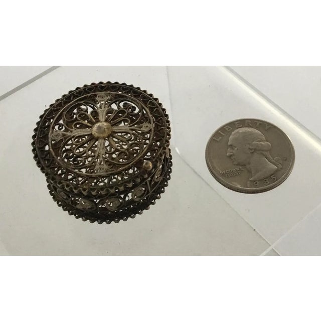 Antique Continental 800 Silver Miniature Ring Box For Sale - Image 11 of 13