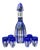 Baccarat Cobalt Cut-to-Clear Crystal and 950 Silver Liqueur Set, 1910, Set of 7 For Sale