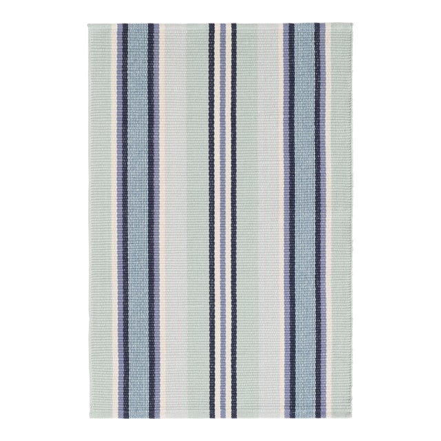 Dash & Albert by Annie Selke Barbados Stripe Woven Cotton Rug, 8' 6" x 11' 6" For Sale