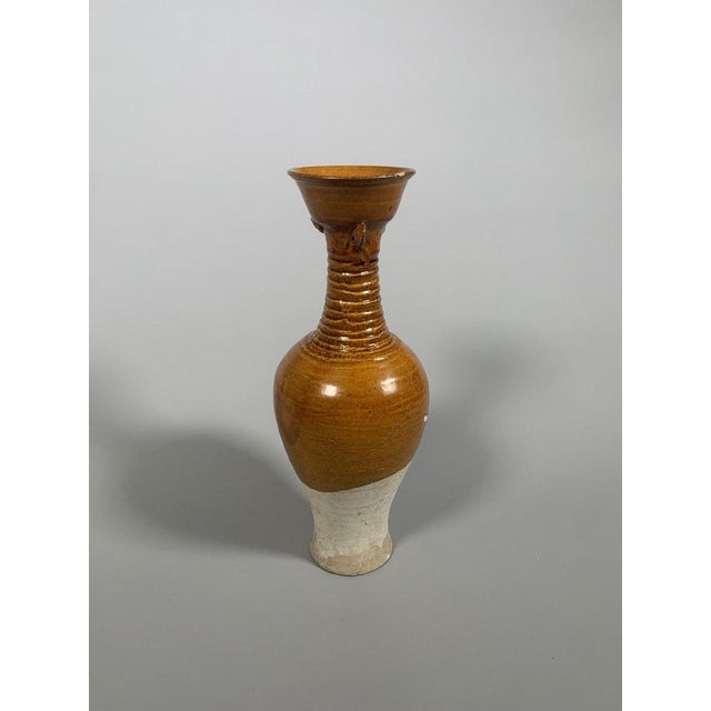 Asian Terracotta vase with amber glaze, Tang Dynasty (618-907) For Sale - Image 3 of 7