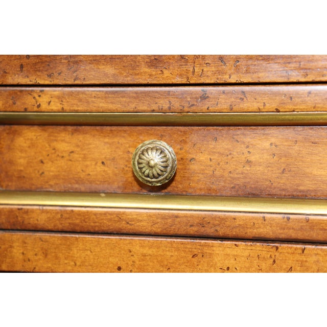 Louis XVI Style Brass Mounted Marble Top Two Tier Console Table For Sale - Image 12 of 16