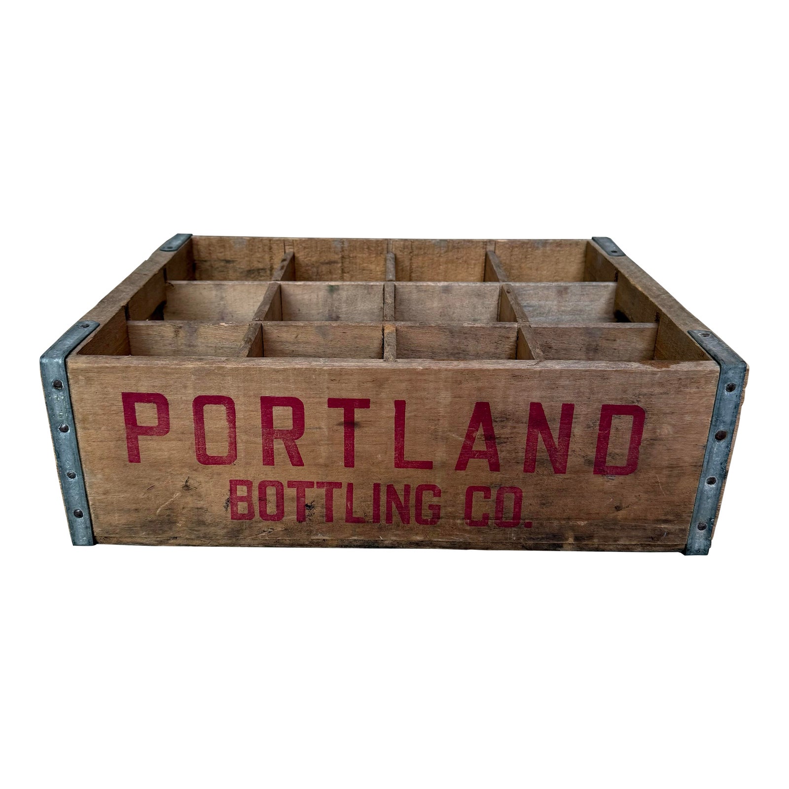 ボトルケース “PORTLAND BOTTLING CO.”【USA買付品】木箱 Vintage Wooden Portland Bottling Co Crate From Portland