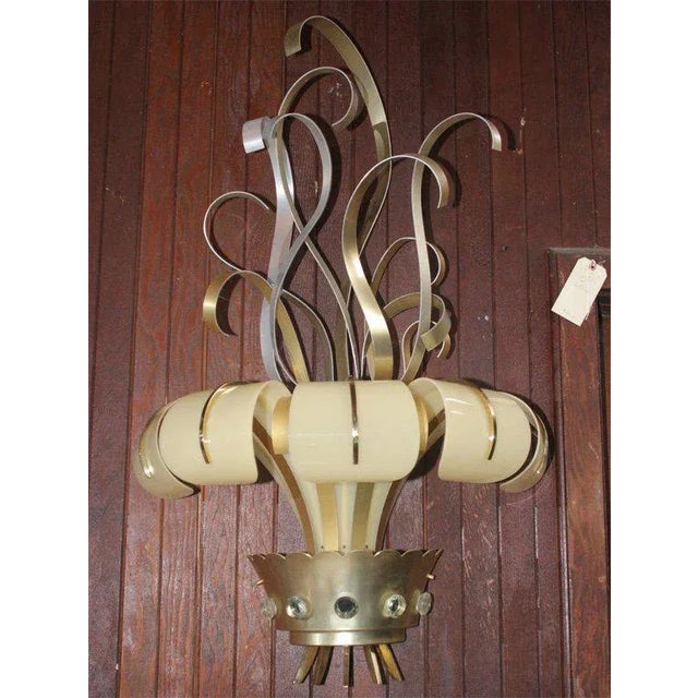 French 1950s Vintage French Lucite and Metal Sconces- a Pair For Sale - Image 3 of 11