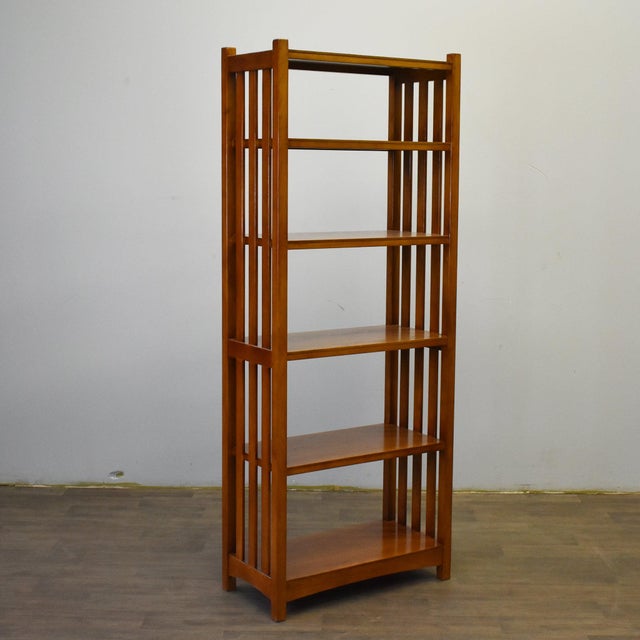 Wood Mission Spindle Side 5 Shelf Bookcase - Michael's Cherry (Mc1) For Sale - Image 7 of 10