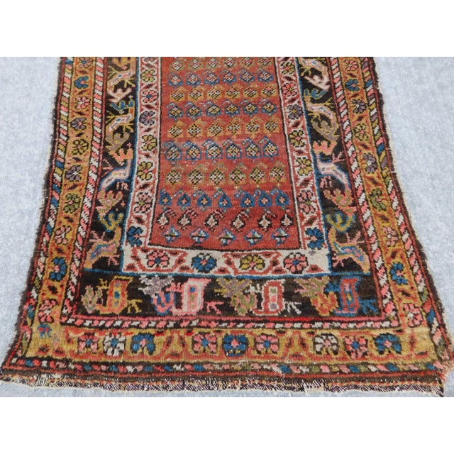 Textile 1920s Antique Persian Runner Rug. 3'4"x 8' For Sale - Image 7 of 13