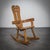 Brutalist Oak Rocking Chair by De Puydt, 1970s For Sale - Image 9 of 9