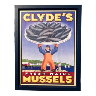 Original 1990s Era Clyde's Georgetown Promotional Poster, Framed For Sale