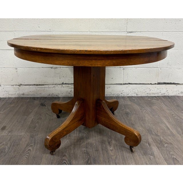 Antique American Empire Style Scroll Foot Pedestal Dining Table Breakfast Table For Sale - Image 9 of 14