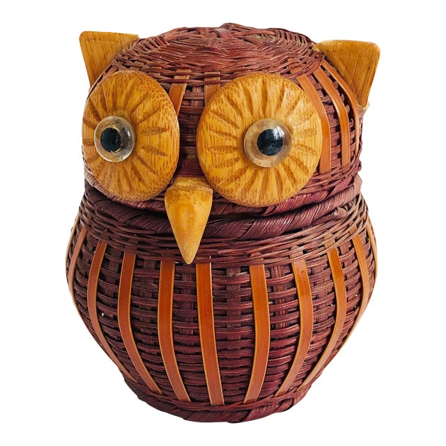 Vintage Wicker Owl Box Chairish