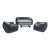 Outdoor Wicker Patio Furniture Set - Sofa, 2 Chairs, Alegria Coffee Table & Cushions For Sale