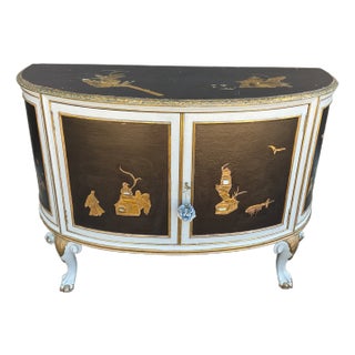 Early 20th Century Hampton Shops Venetian Chinoiserie Cabinet Mother of Pearl For Sale