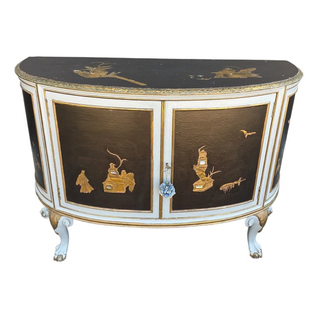 Early 20th Century Hampton Shops Venetian Chinoiserie Cabinet Mother of Pearl For Sale