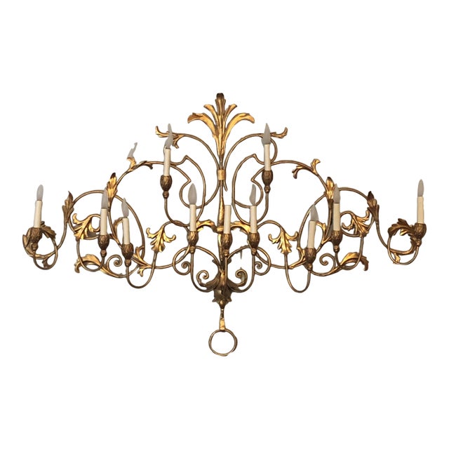 Circa 1960 Eleven-Arm Palladio Style Tole Wall Sconce For Sale