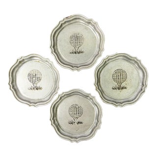 Vintage Pewterware Golf Coasters, Set of 4 For Sale