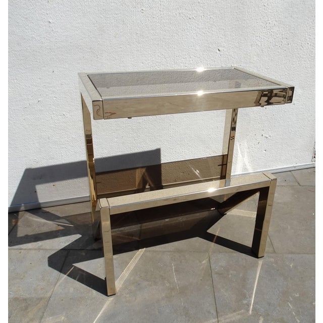 Gilded Magazine Rack or Side Table from Belgo Chrom / Dewulf Selection, 1970s For Sale - Image 13 of 14