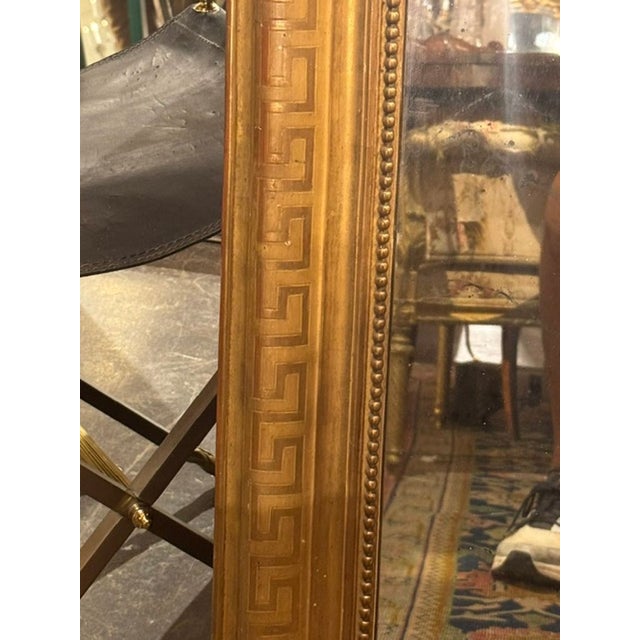 Fine 19th C. French Louis Philippe Mirror With Greek Key Frame For Sale - Image 4 of 5