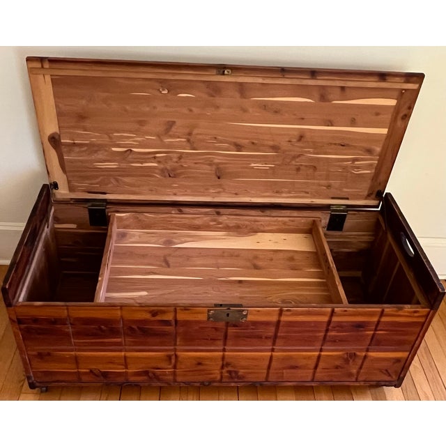 Vintage Ferguson Bros. Mfg. Co. cedar chest, likely 1930s–40s, Hoboken NJ. Lovely cedar aroma. Key not available. Lid...